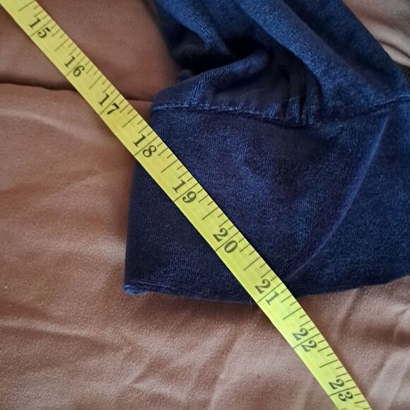 Vintage Y2K Jacket Velvet Plus Size Navy Blue Comfy Track Velour Loungewear - Picture 8 of 9